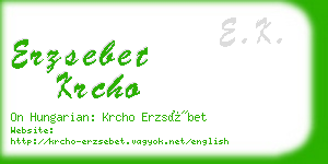 erzsebet krcho business card